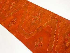 抽象よろけ縞に菱模様織出し袋帯